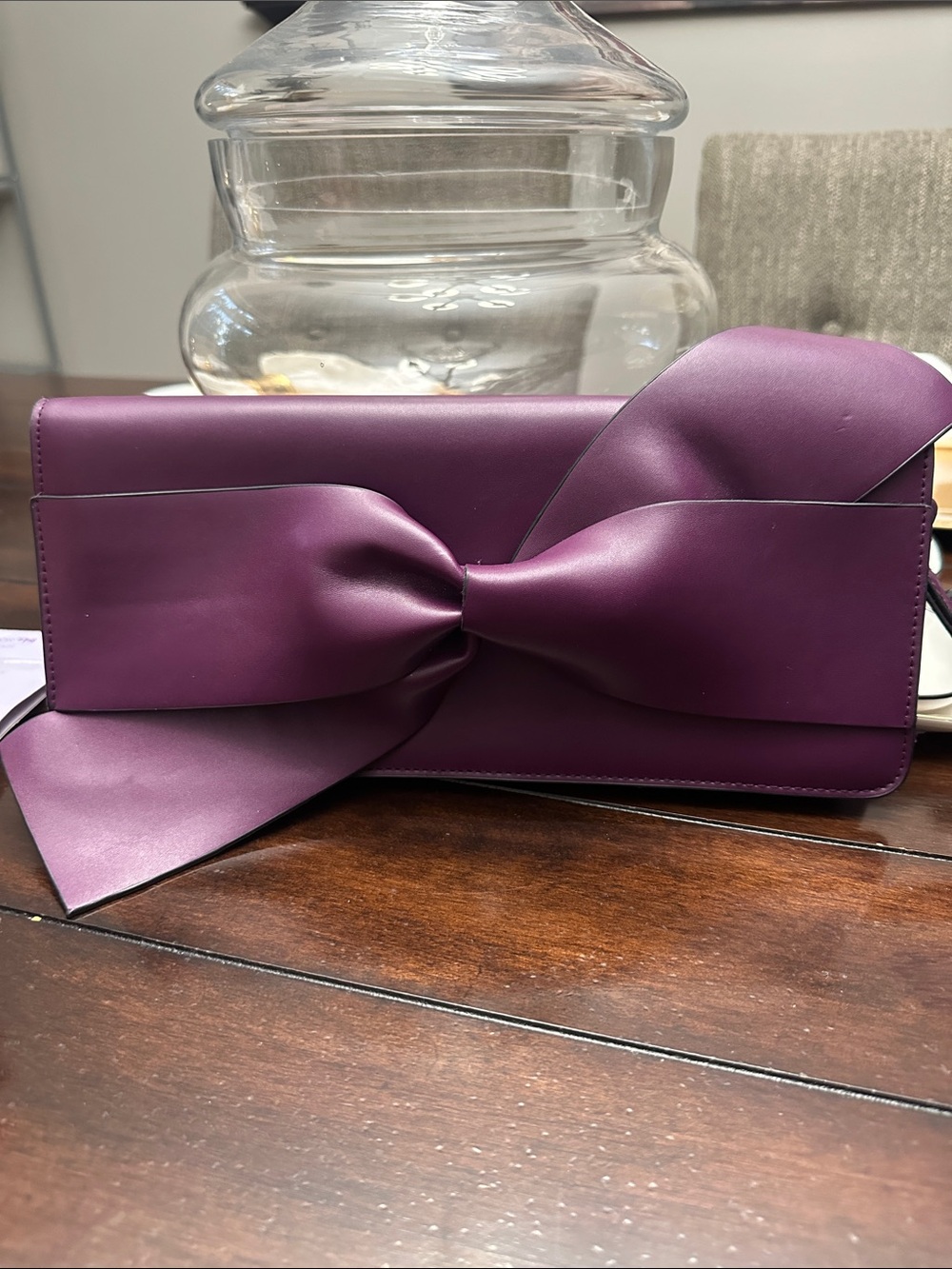 a new day Purple Bow Clutch Wristlet